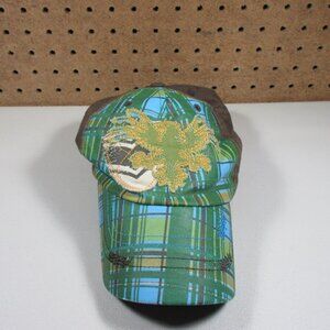 Bauer womens brown green blue plaid strapback hat